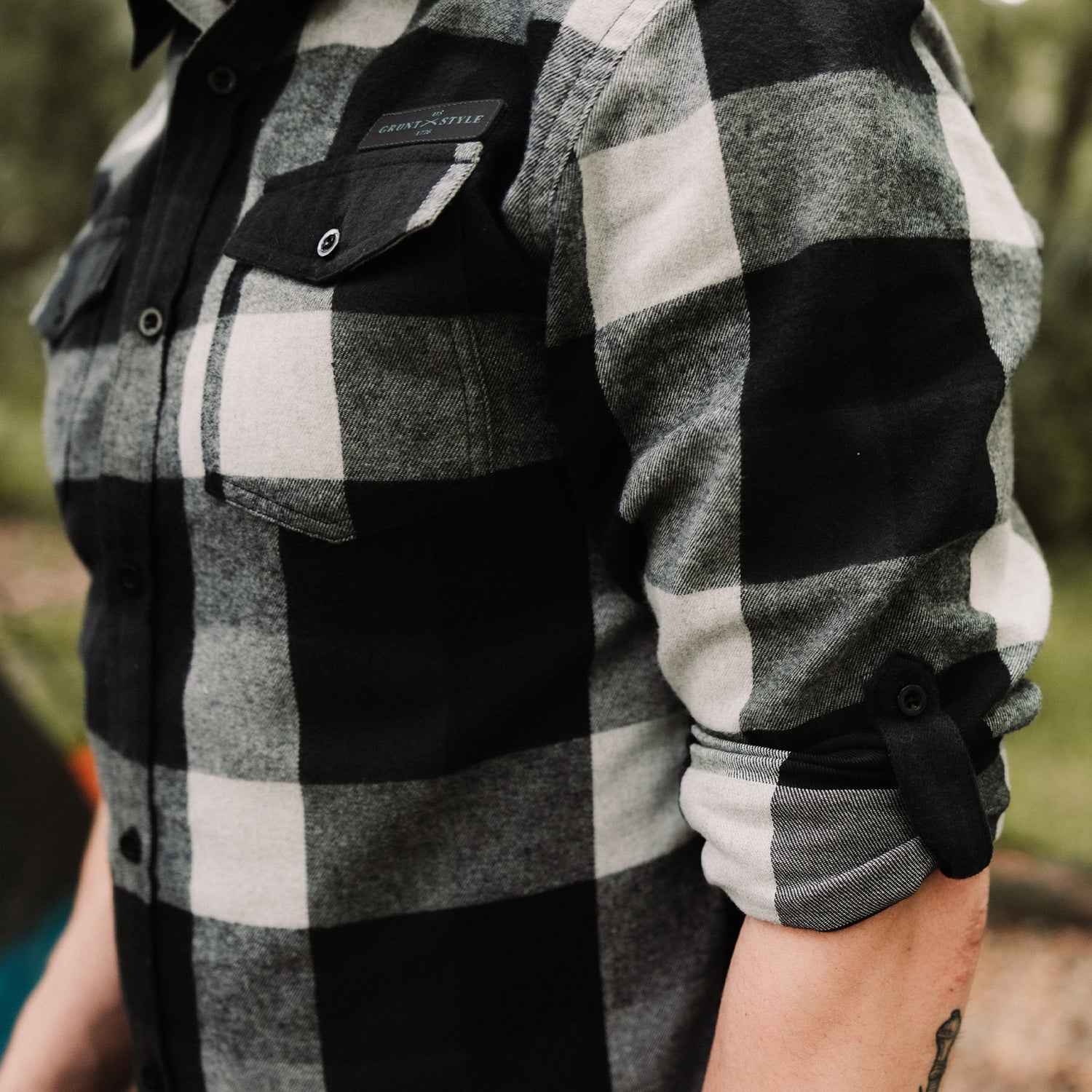 Black and White Men's Flannel | Grunt Style 