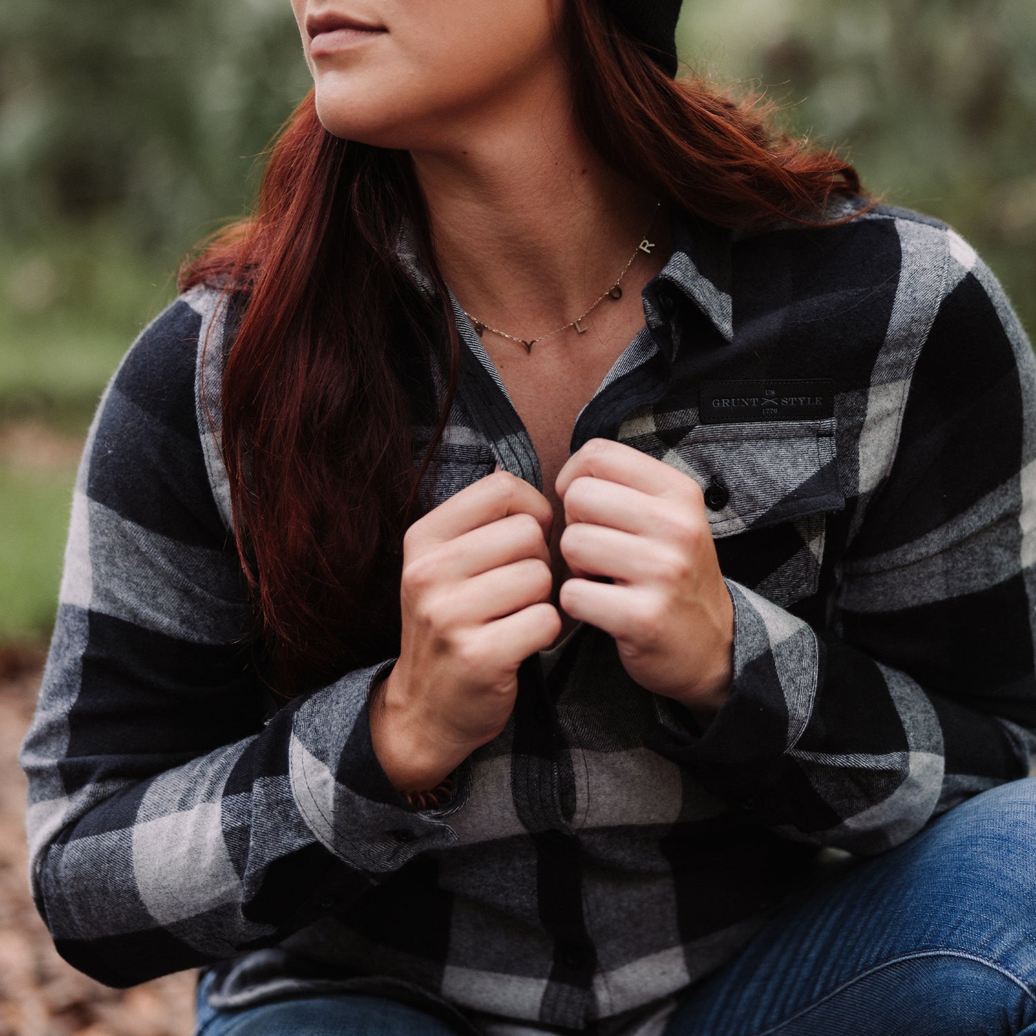 Women's GS Plaid Black and White Flannel  | Grunt Style 