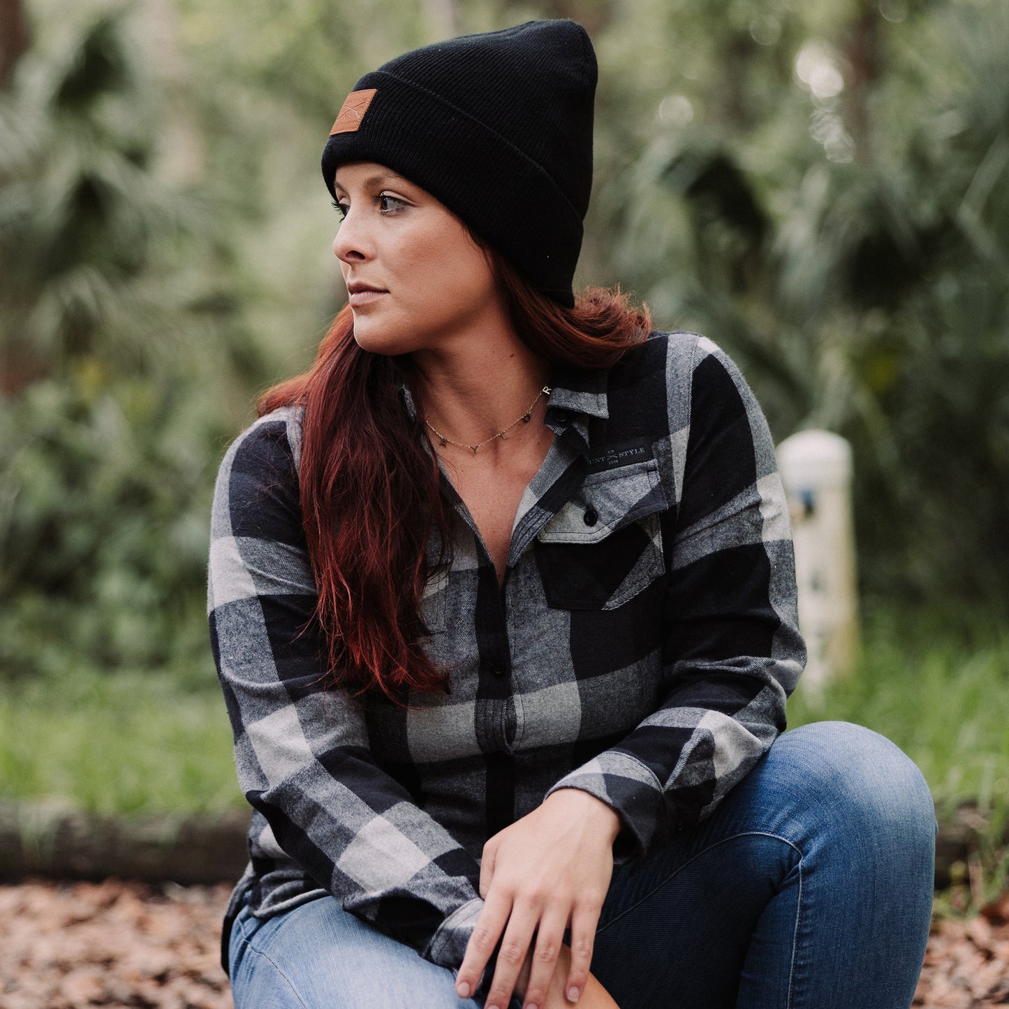 Women's Plaid Flannel - Black and White  | Grunt Style 
