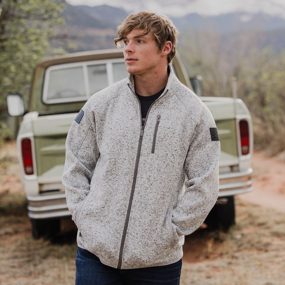 Sweater Jacket - Heather Grey | Patriotic Clothing – Grunt Style, LLC