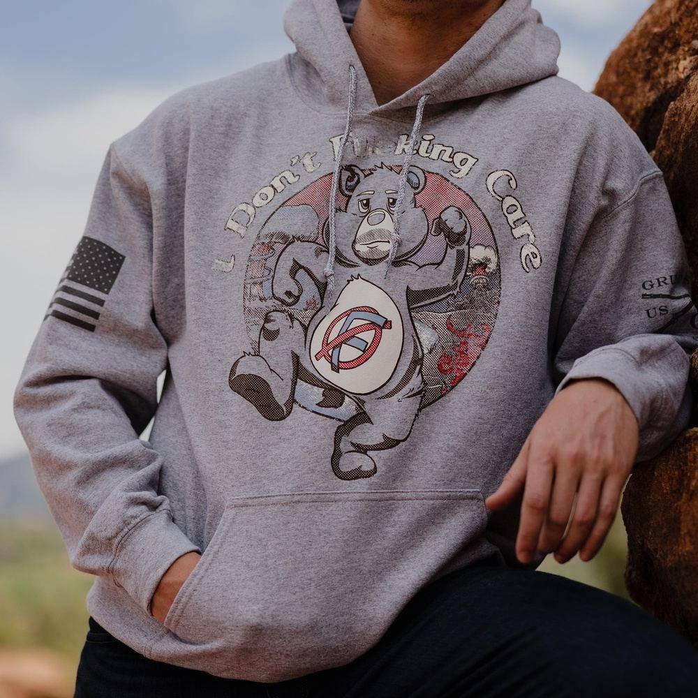 I Don't F**king Care Bear Hoodie | Patriotic Sweatshirt – Grunt