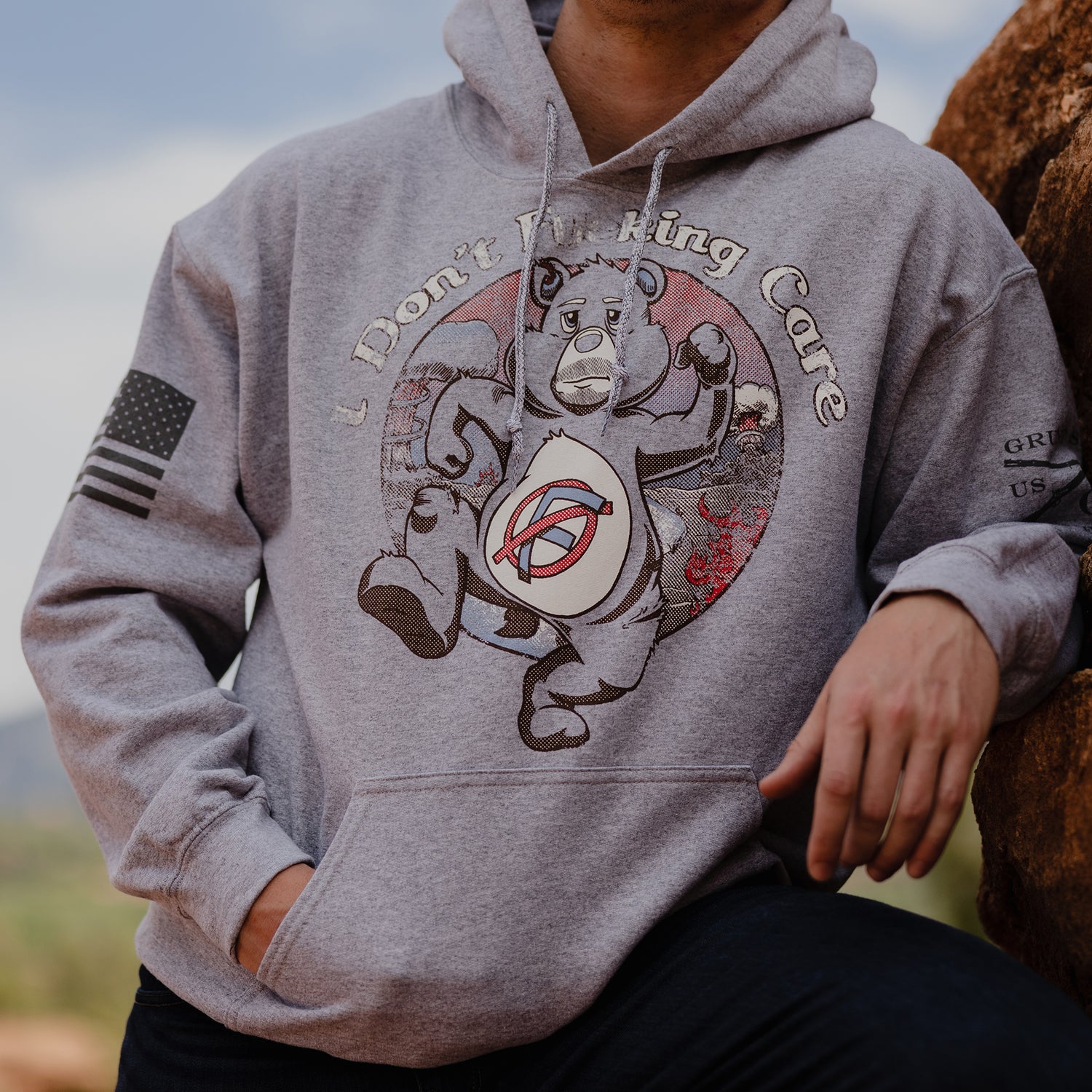 Men's I Don't F*cking Care Bear Hoodie | Grunt Style 