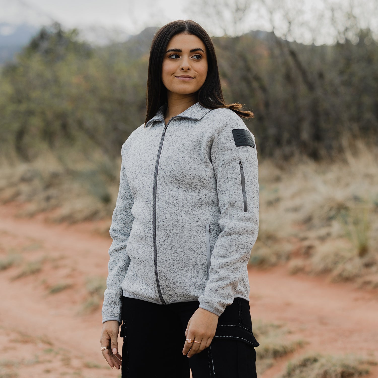 Women's GS Sweater Jacket - Heather Grey | Grunt Style 