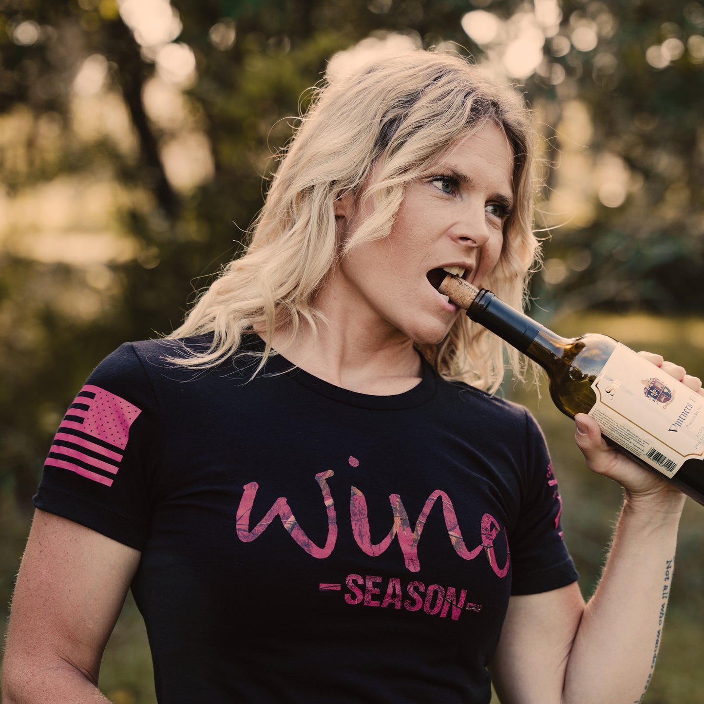Women's Wine Season Tee Realtree Xtra¬Æ Pink Camo  | Grunt Style 