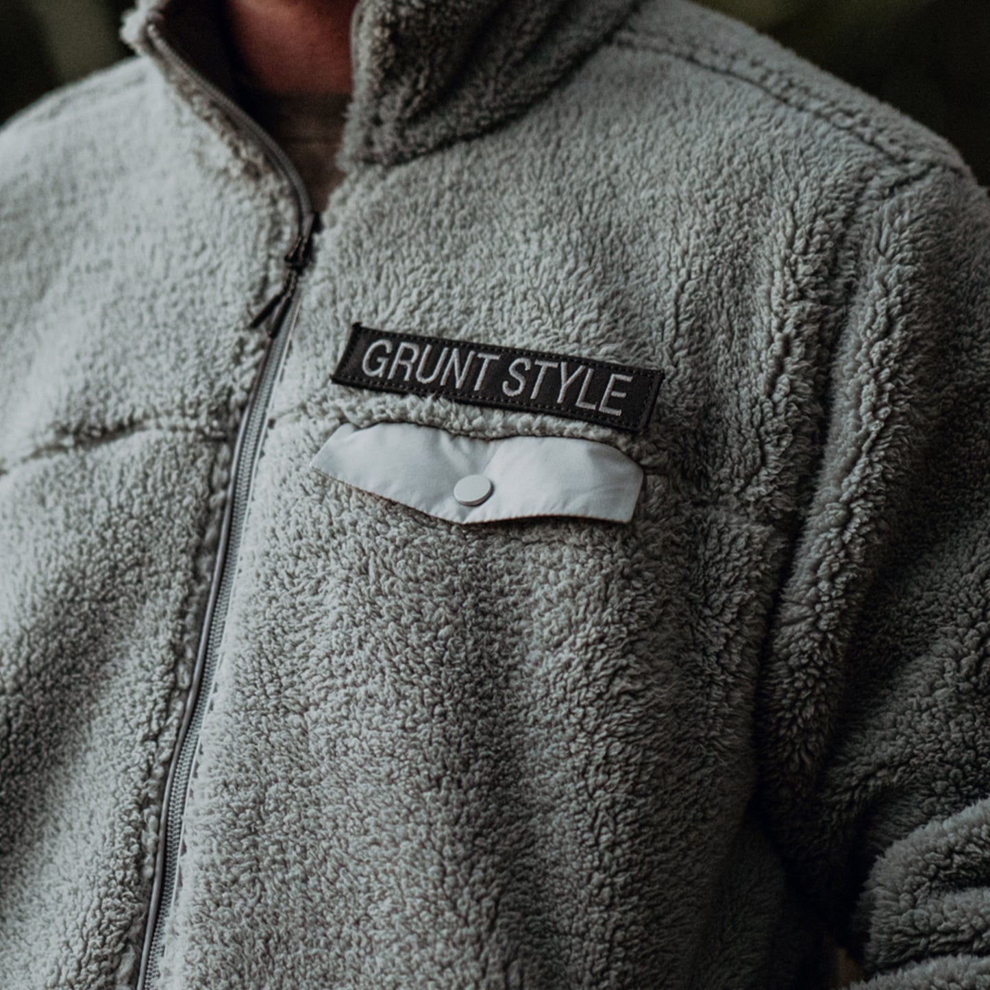 Men's Sherpa Full-Zip Grey Jacket  | Grunt Style 