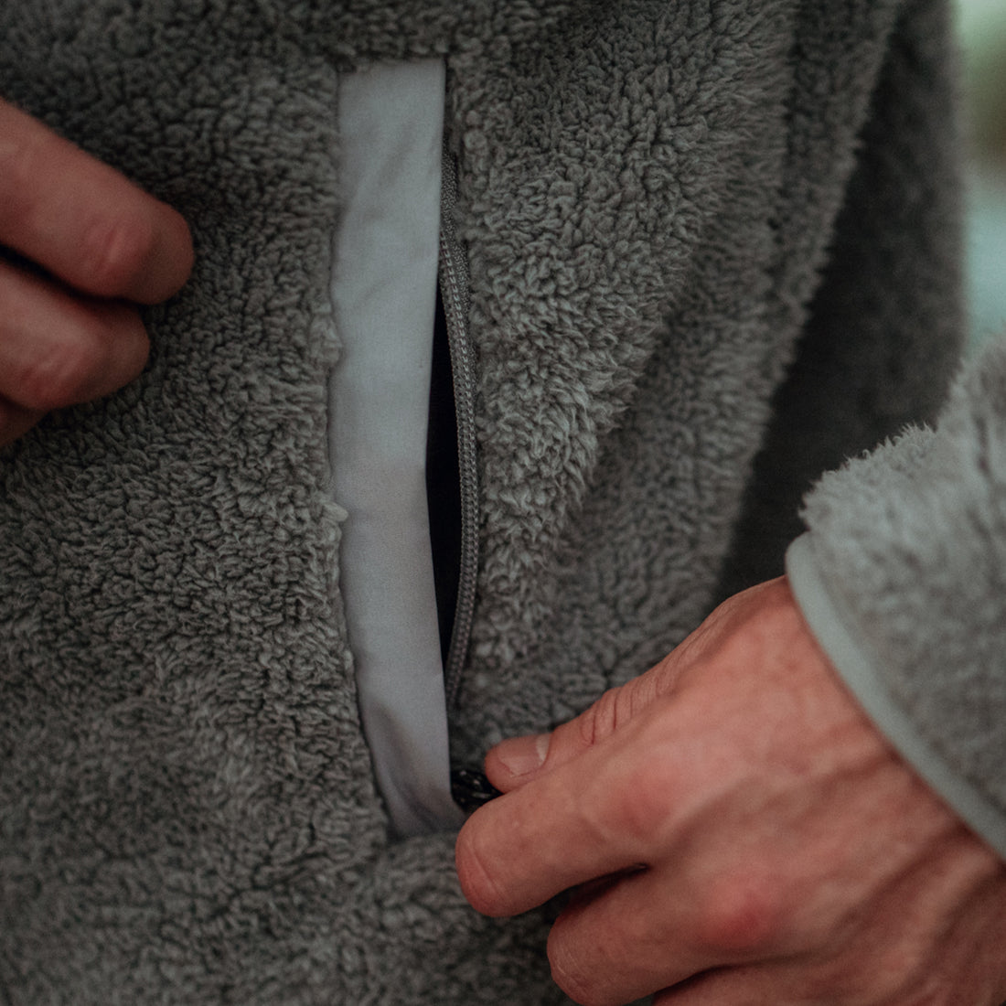 Full-Zip Sherpa Jacket in Gray | Grunt Style 