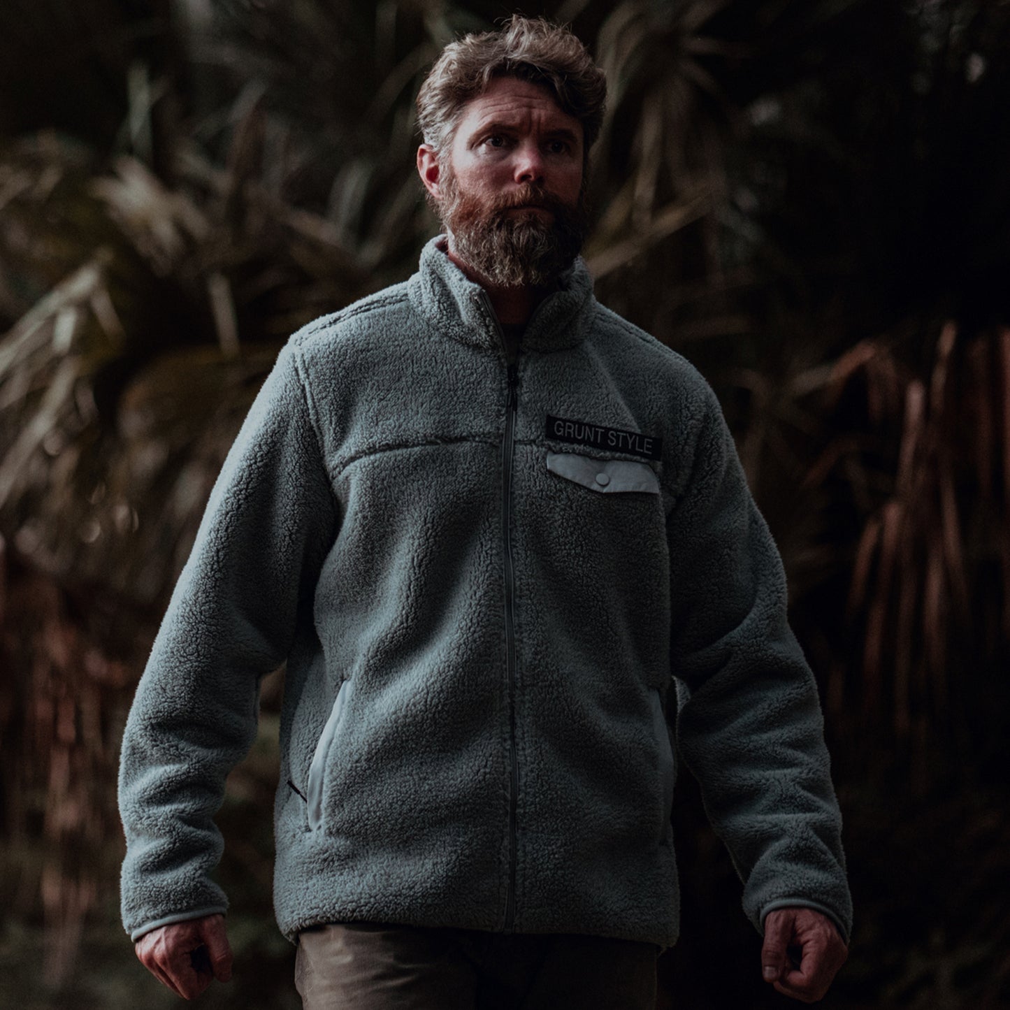 Men's Grey Sherpa Full-Zip Jacket  | Grunt Style 