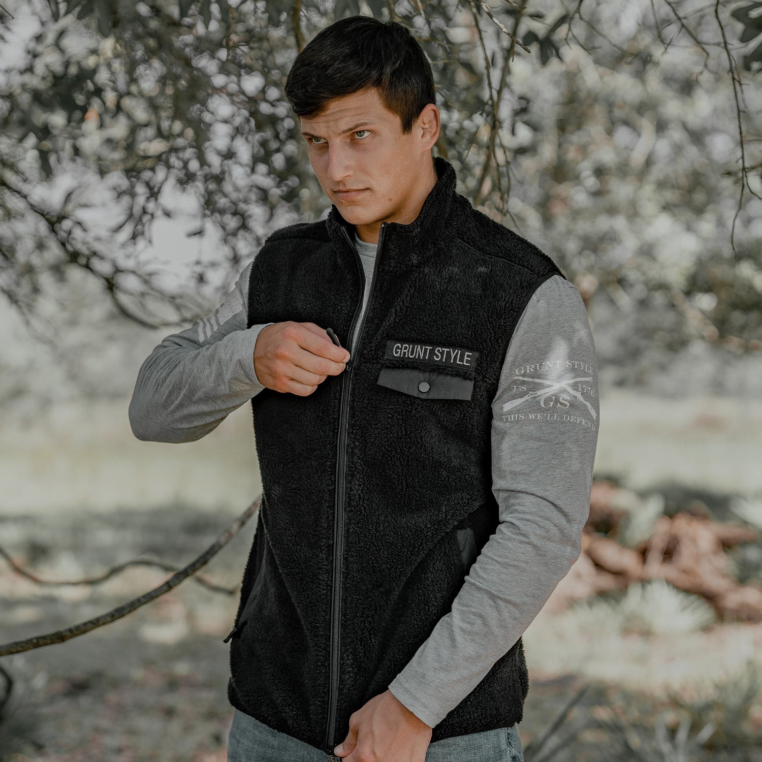 Men's Sherpa Vest - Black | Grunt Style 