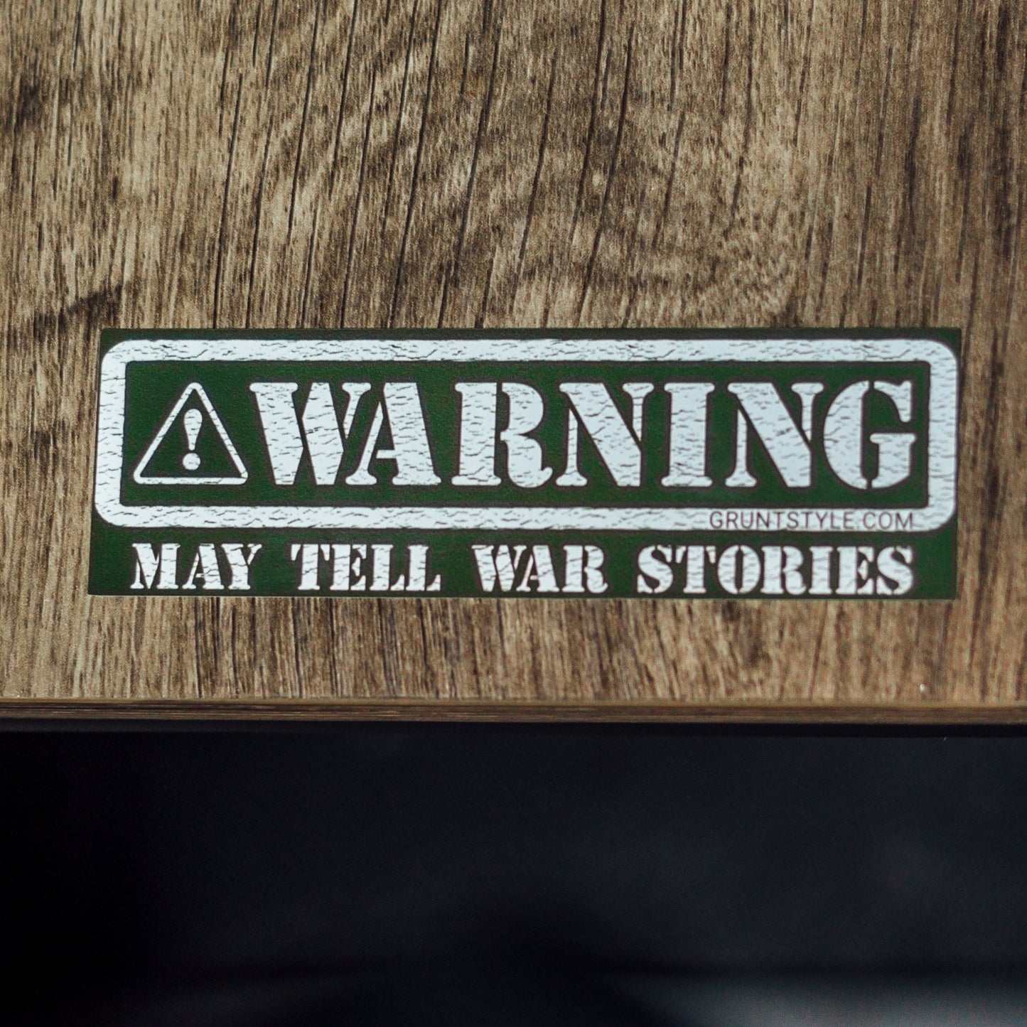 Warning! May Tell War Stories Veteran Sticker | Grunt Style 