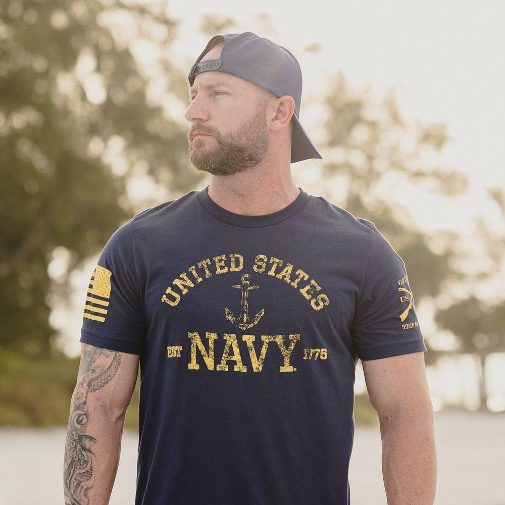 Made Style, | in Est. United Grunt – 1775 the - Tee LLC 2.0 Navy USA Navy States