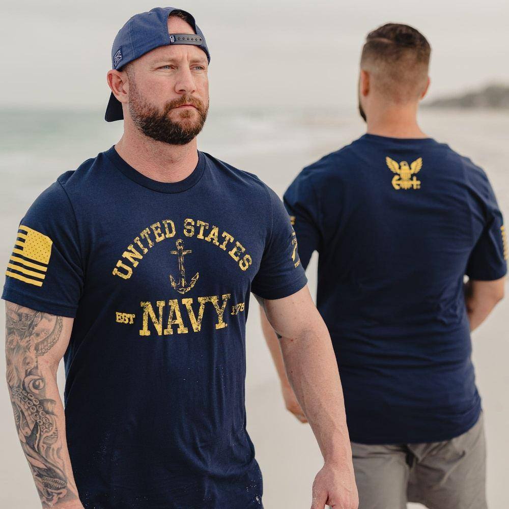 - Tee the USA Made 2.0 Navy LLC Est. States Style, – Grunt United Navy 1775 | in