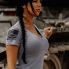 Women's Basic V-Neck - Heather Gray