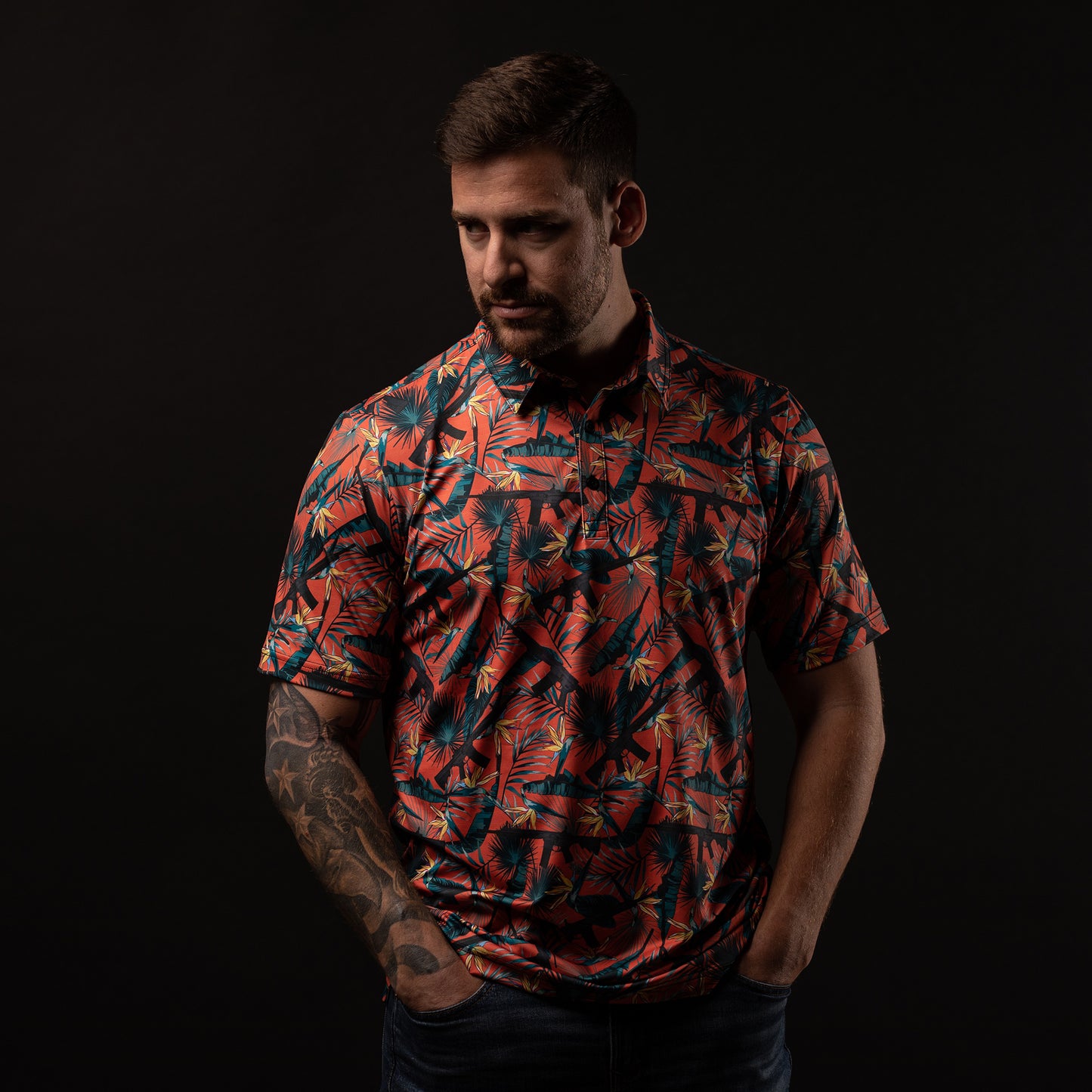 Men's Polo - Patriotic Hawaiian Shirt