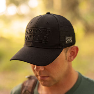 Grunt Style Stacked Logo - Black Hat