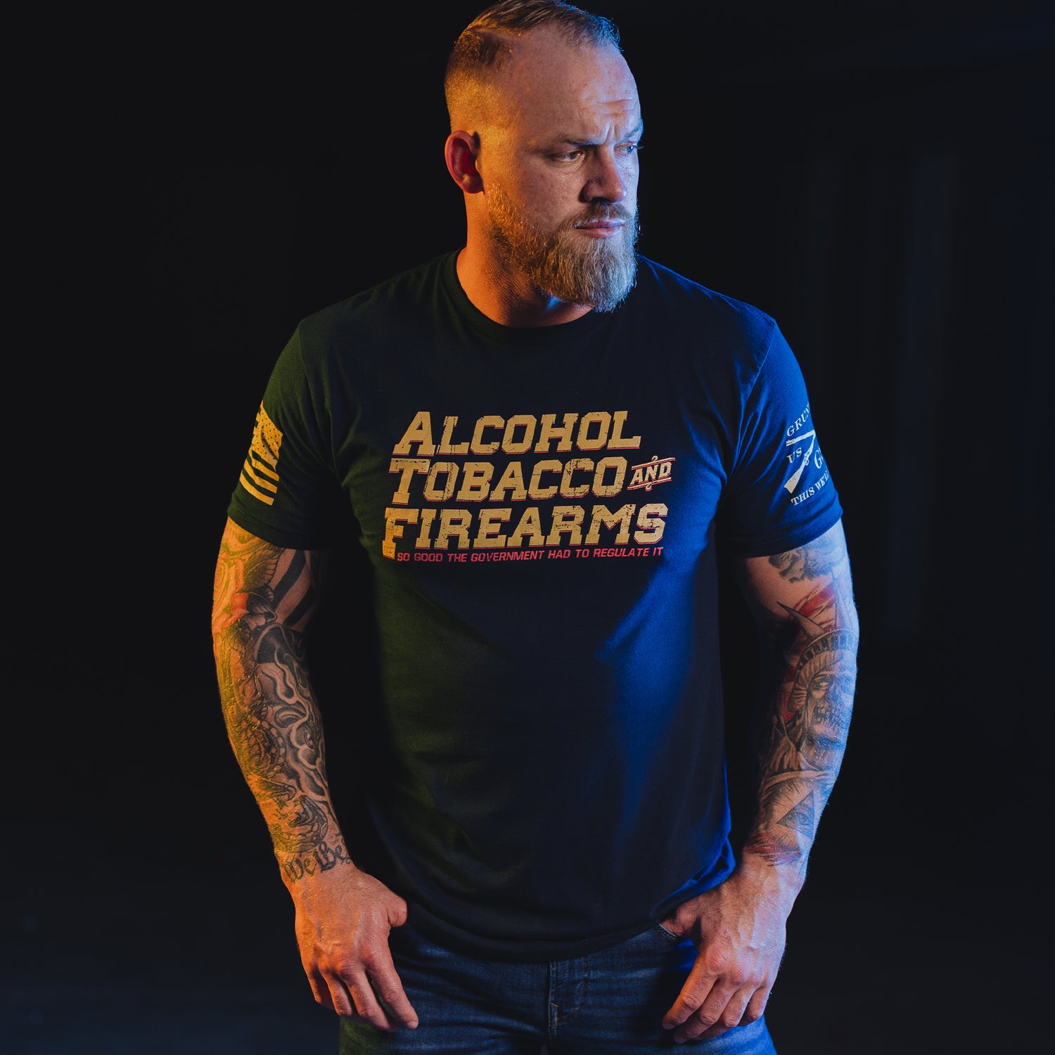 Men's Second Amendment Tee | Alcohol, Tobacco, Firearms | Grunt Style  