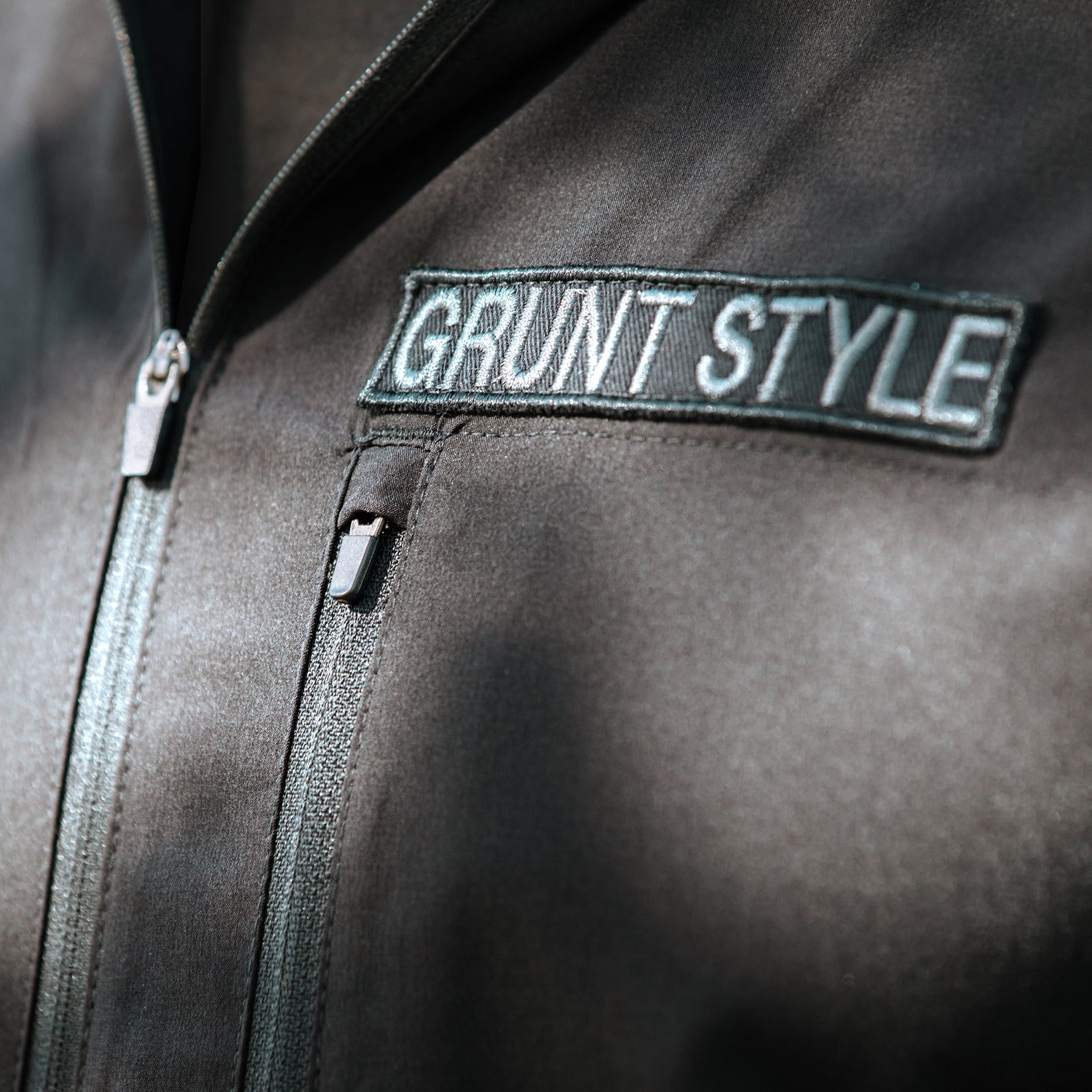 Garrison Hooded Black Windbreaker | Grunt Style 