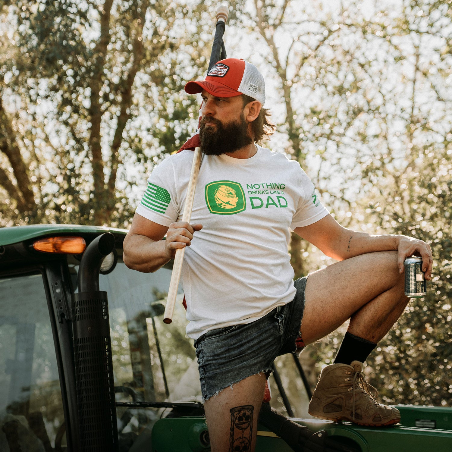 Drink like a Dad White Men's Tee | Grunt Style 