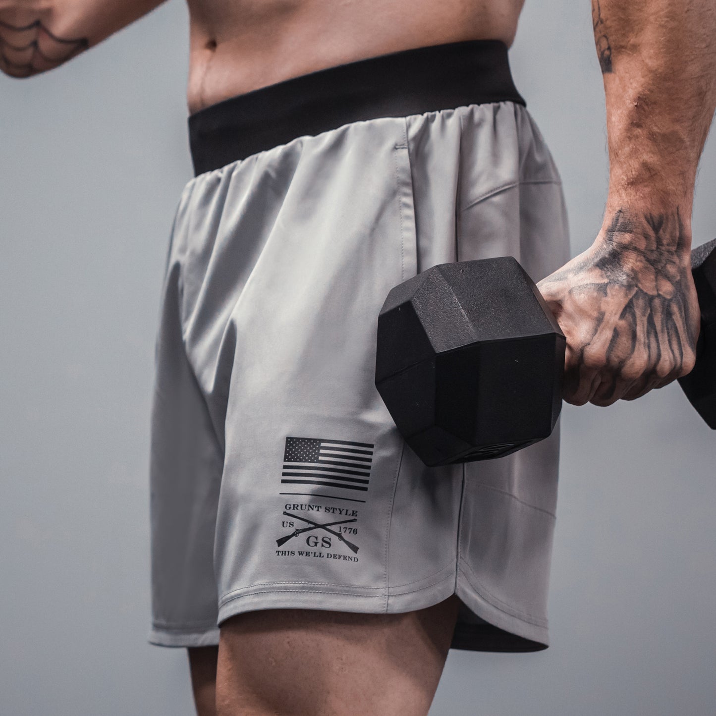 Men's Training Shorts in Grey  | Grunt Style 