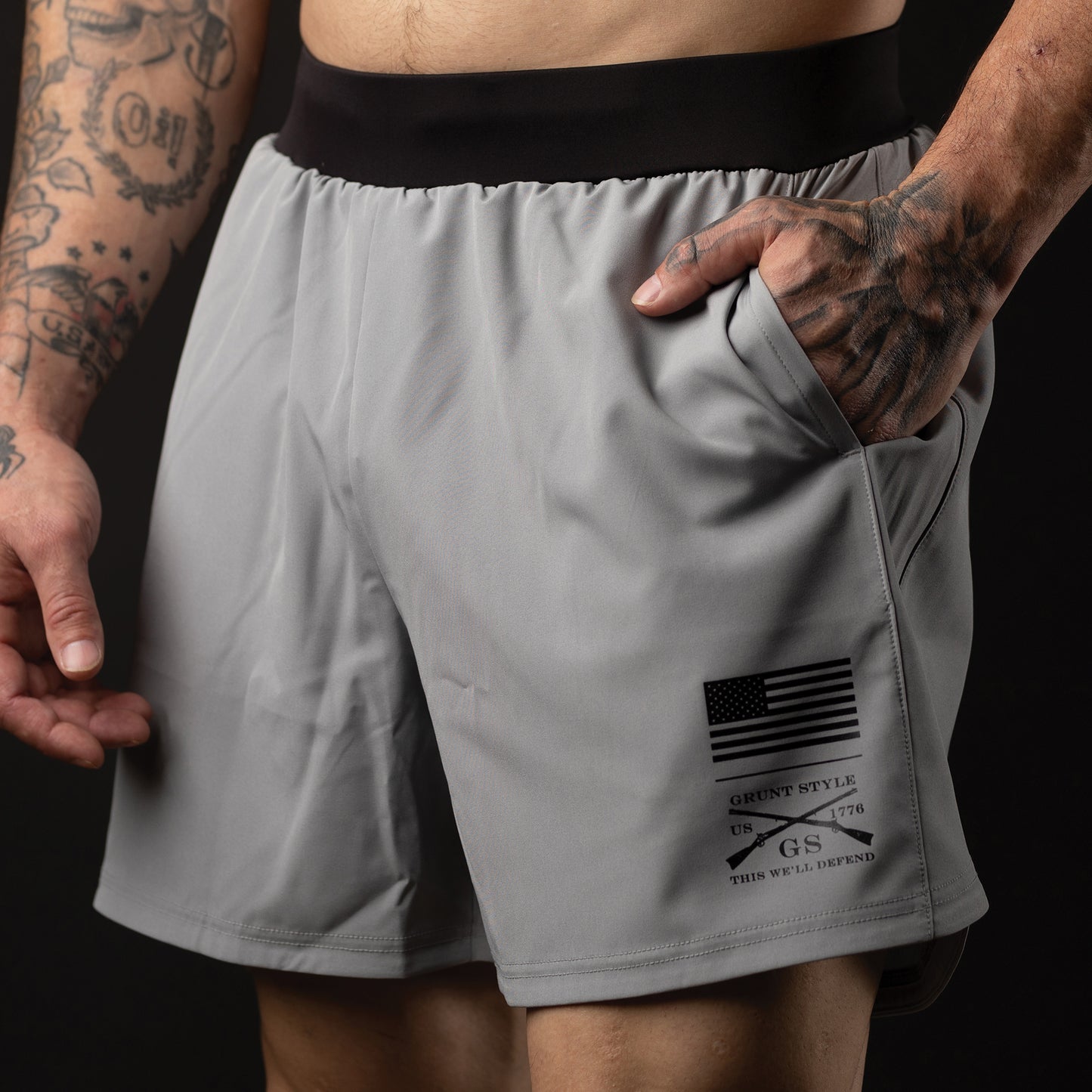 Men's Grey Training Shorts | Grunt Style 