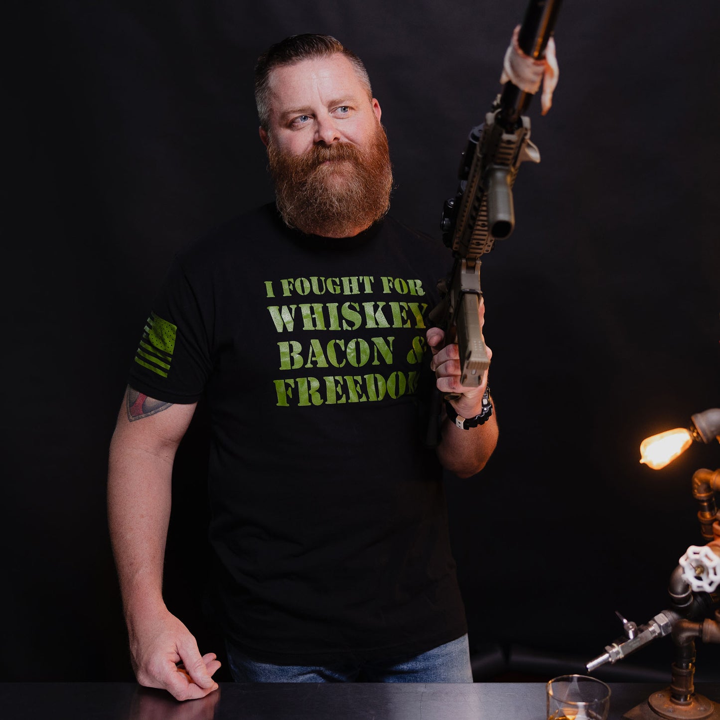 veteran t shirts | I Fought For Whiskey, Bacon & Freedom