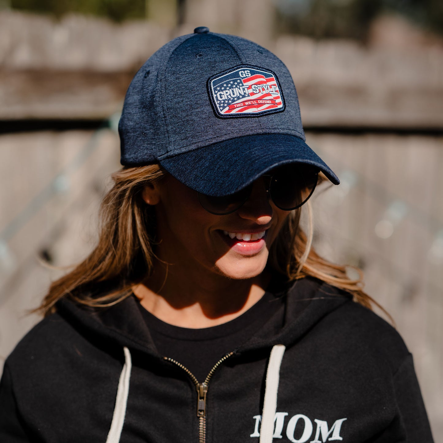 Women's Old Glory Patch Stretch Fit Hat | Grunt Style 