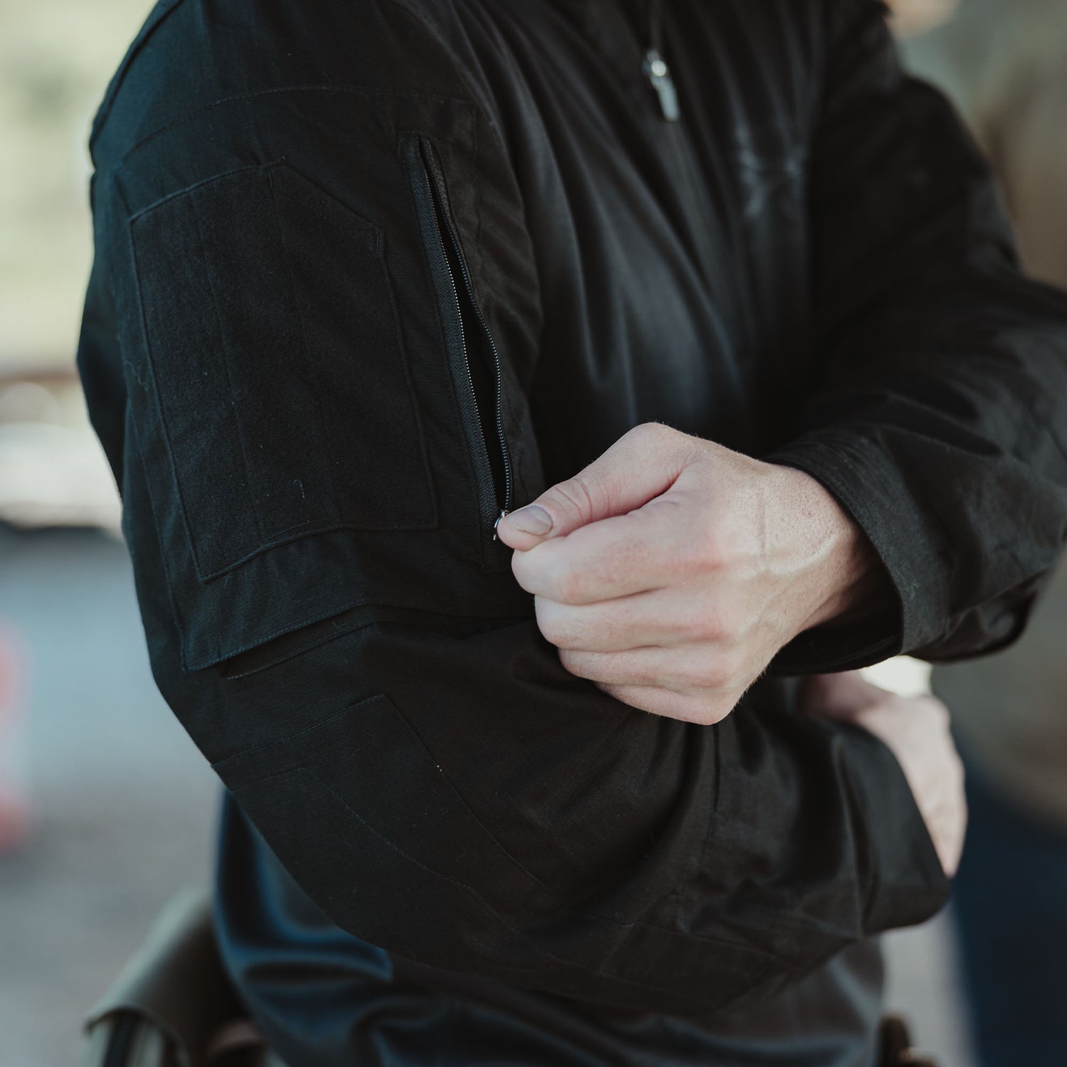 Tactical 1/4 Zip Black pullover jacket | Grunt Style 