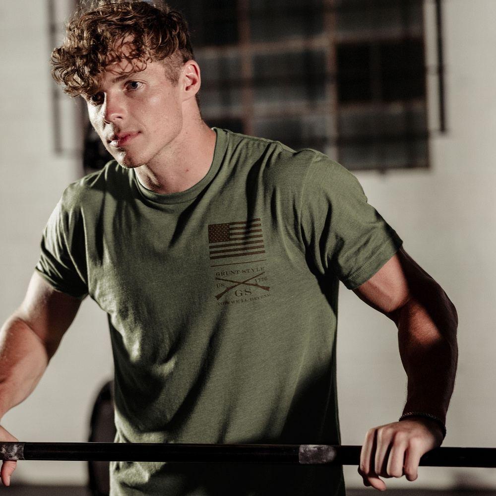 Men's Improvise Adapt Overcome Tee in Military Green  | Grunt Style 