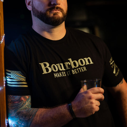 Bourbon Makes It Better Tee for Men | Patriotic Clothing