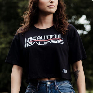 Women's Beautiful Badass Cropped T-Shirt - Black