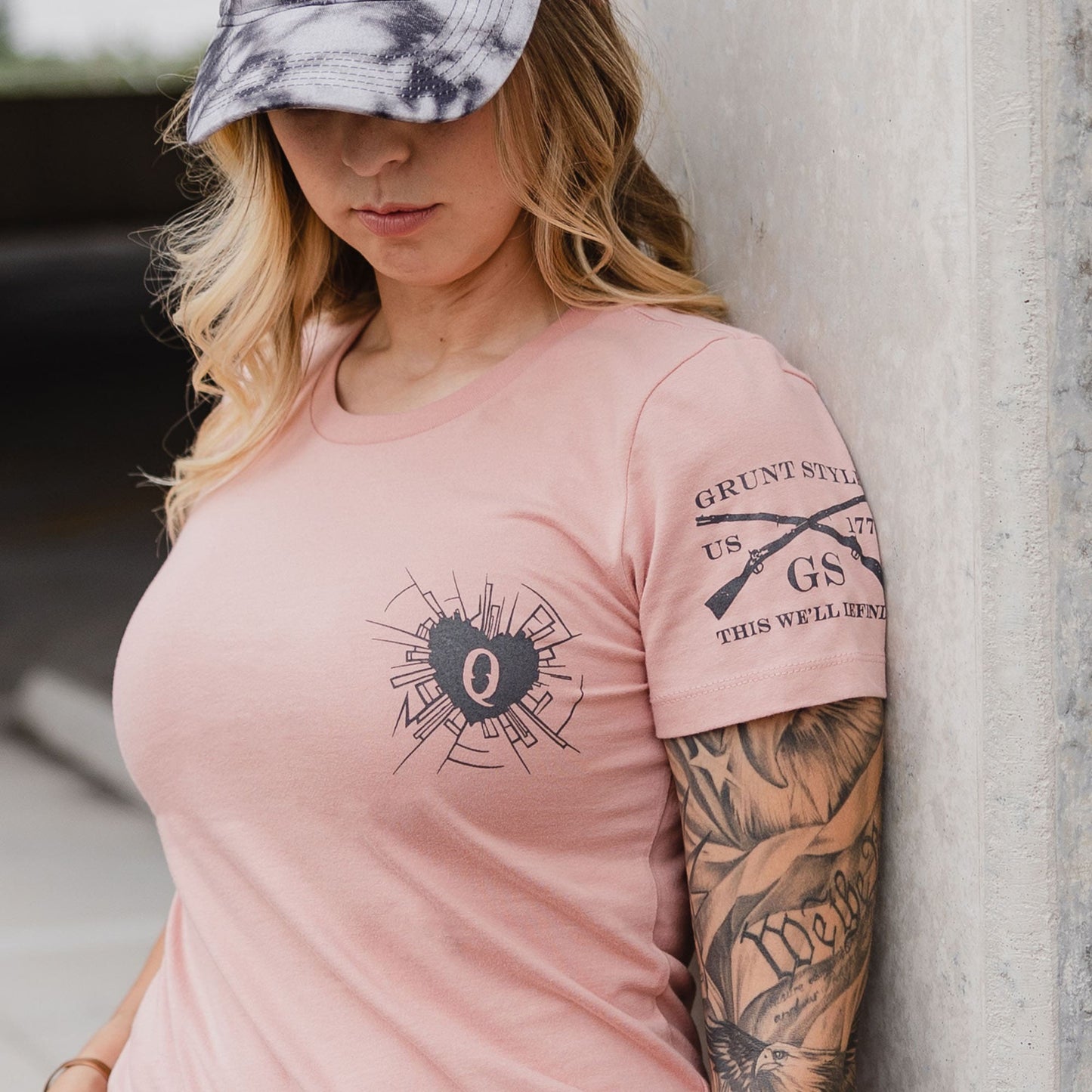 Women's t-shirt Heart and Soul of a Warrior - Desert Pink | Grunt Style 