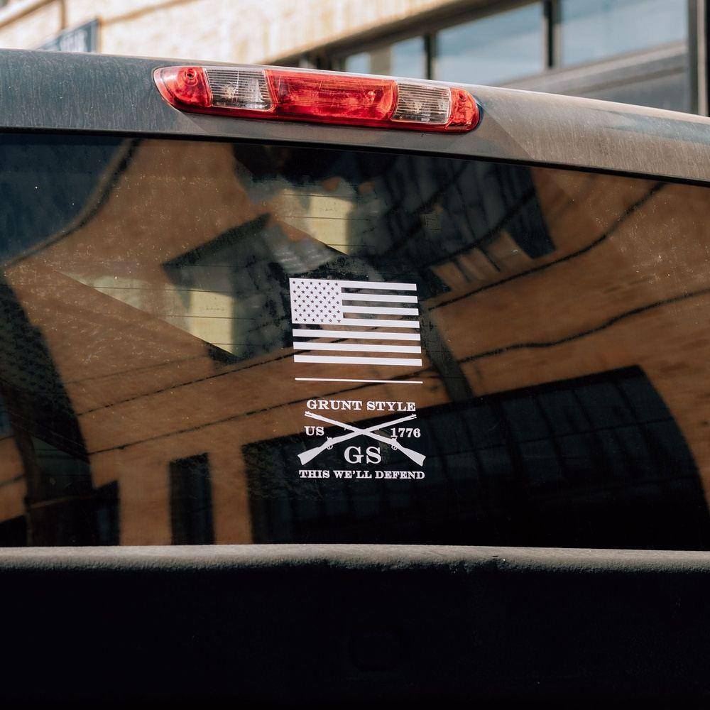Grunt Style Stacked Flag Vehicle Decal - Patriotic Gear – Grunt Style, LLC