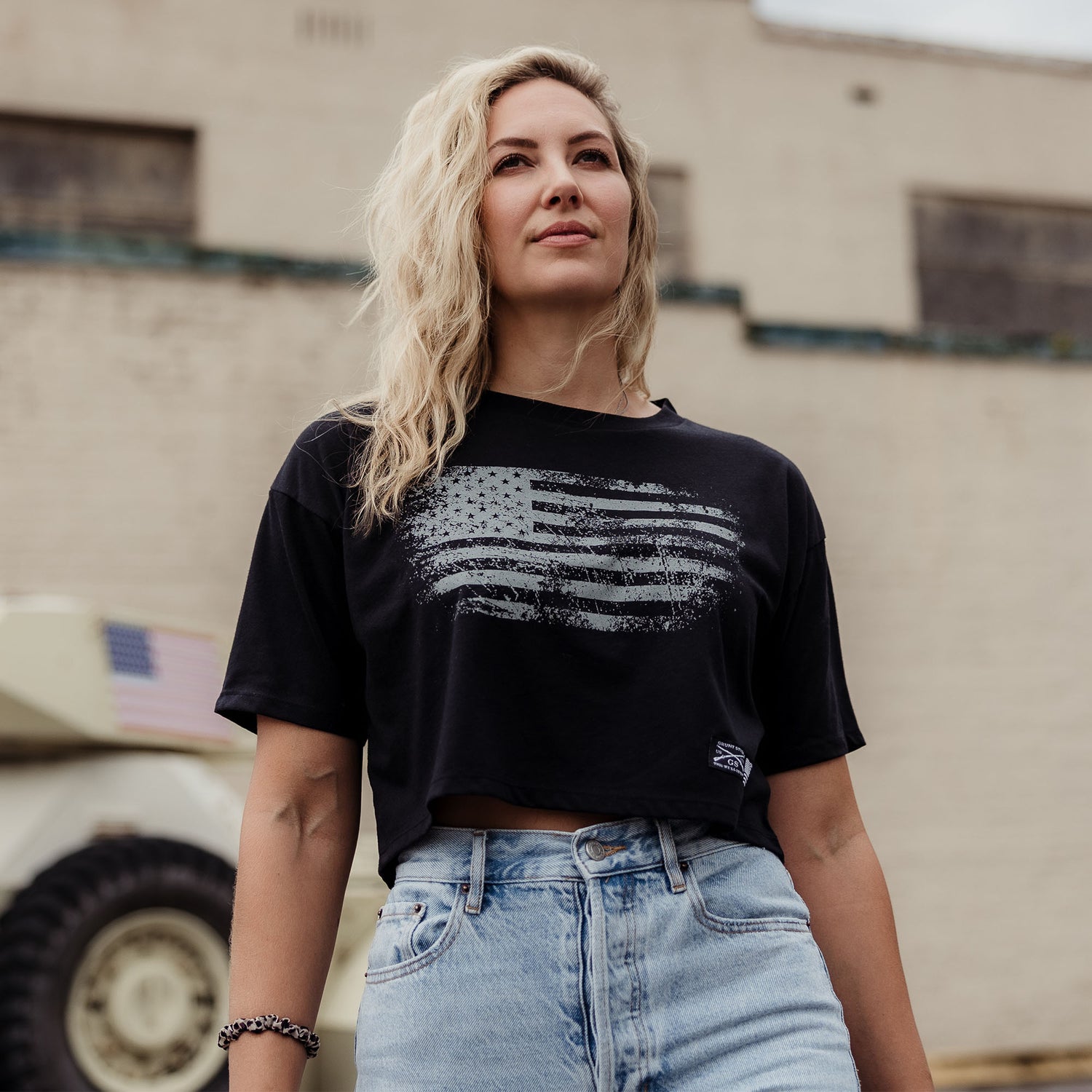Women's Vintage American Cropped T-Shirt | Grunt Style 