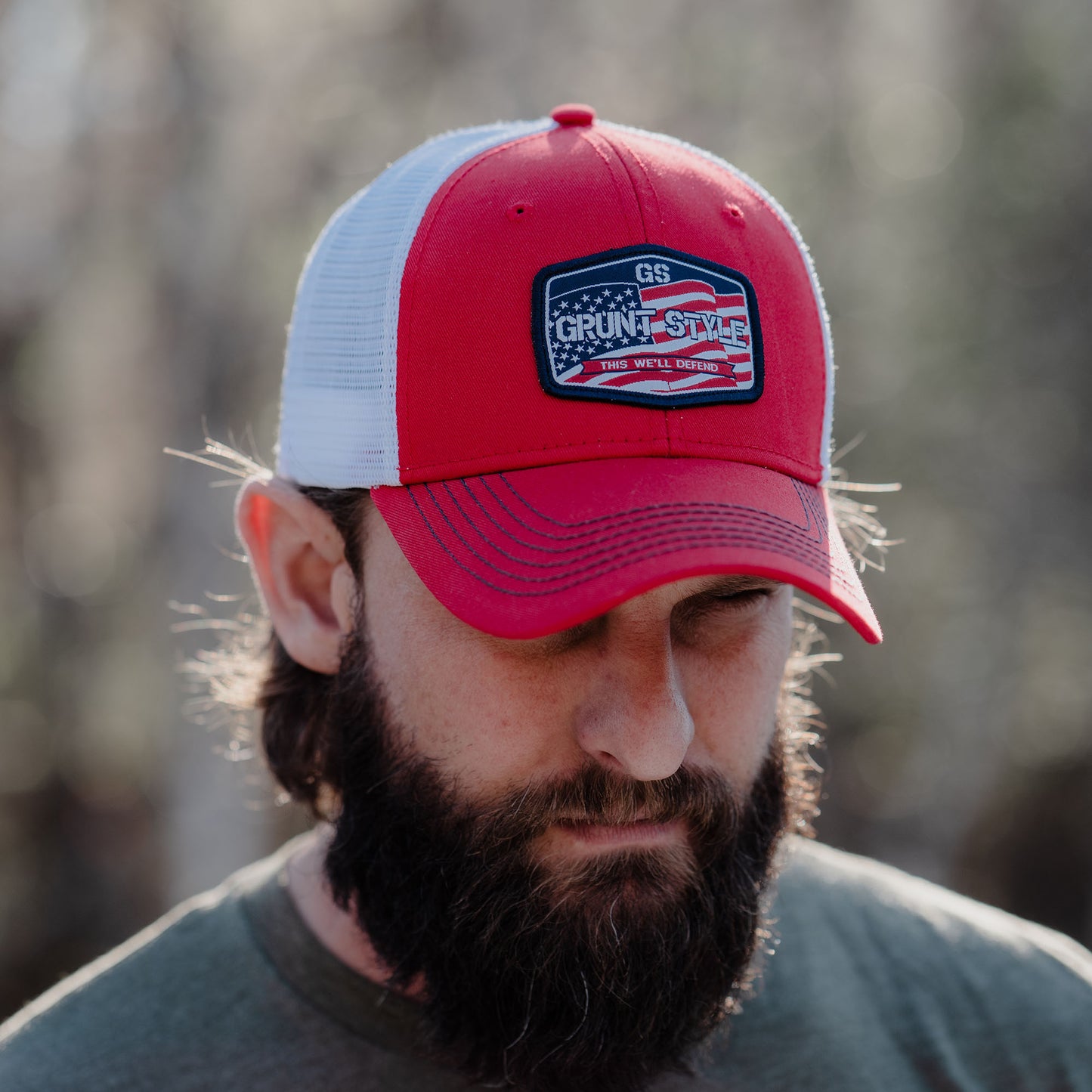  Red Old Glory Patch Hat | Grunt Style 