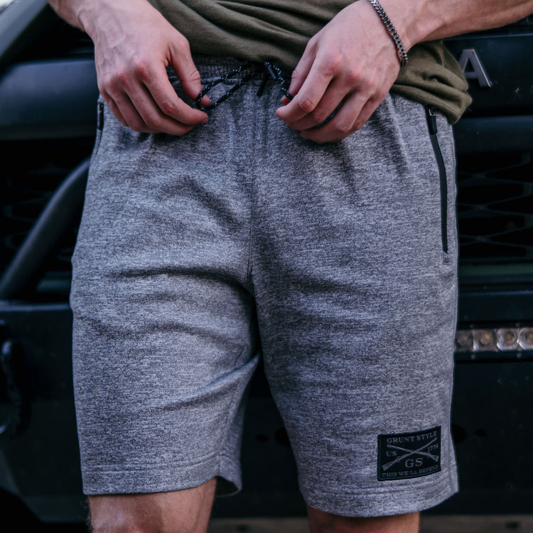 Men's  Fleece Shorts | Grunt Style Commando in Grey | Grunt Style 