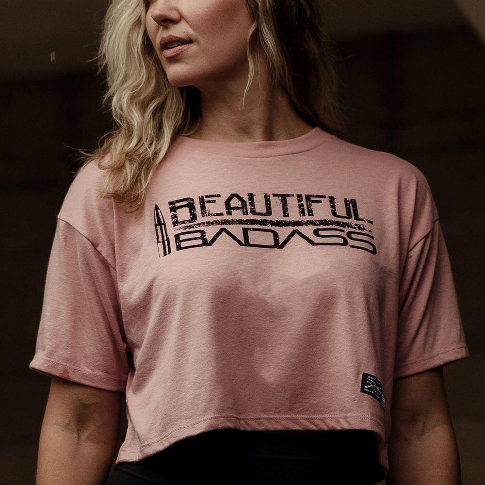 Beautiful Badass Cropped Shirt - Patriotic Tops for Women – Grunt Style, LLC