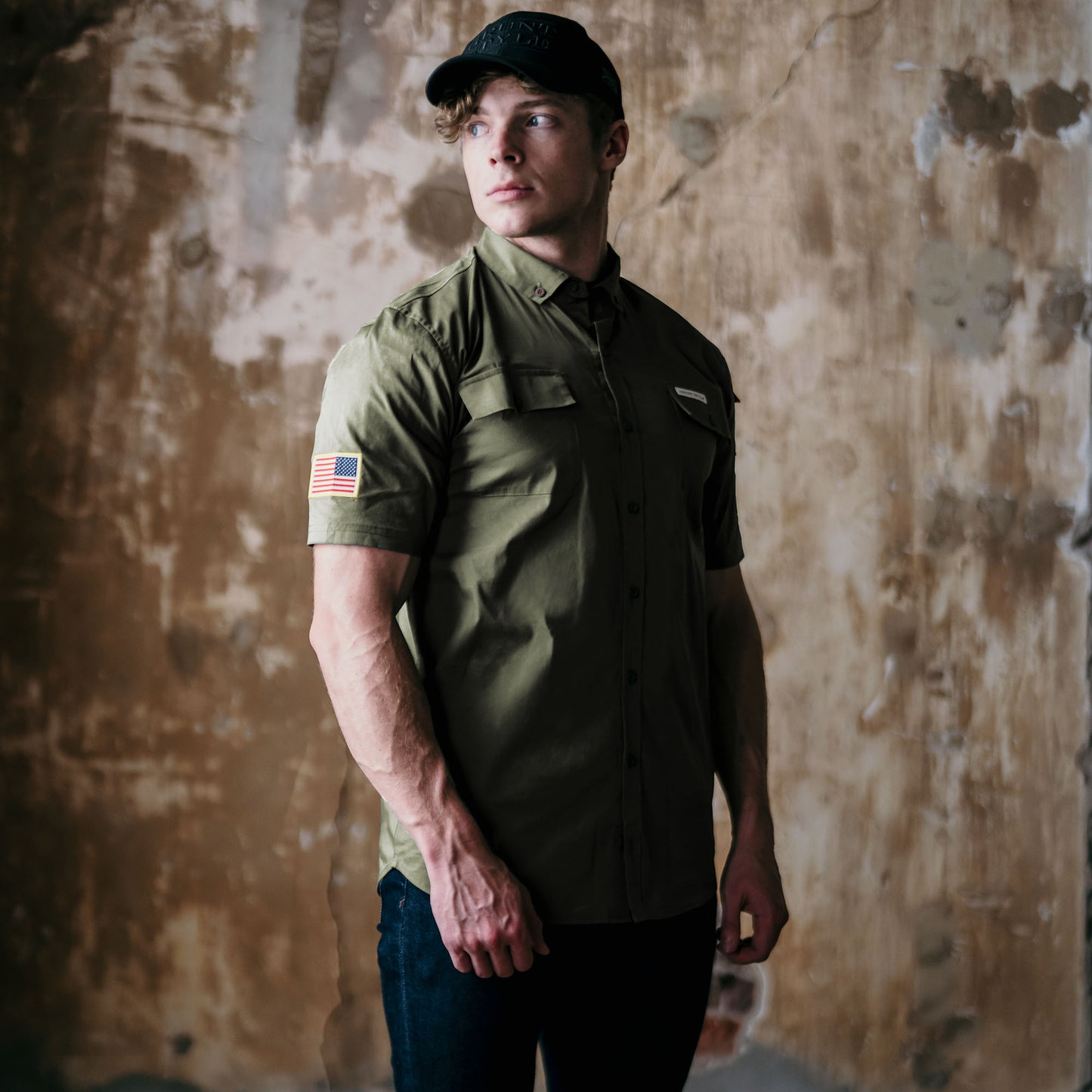 Men's Green Button Down | men's patriotic shirts