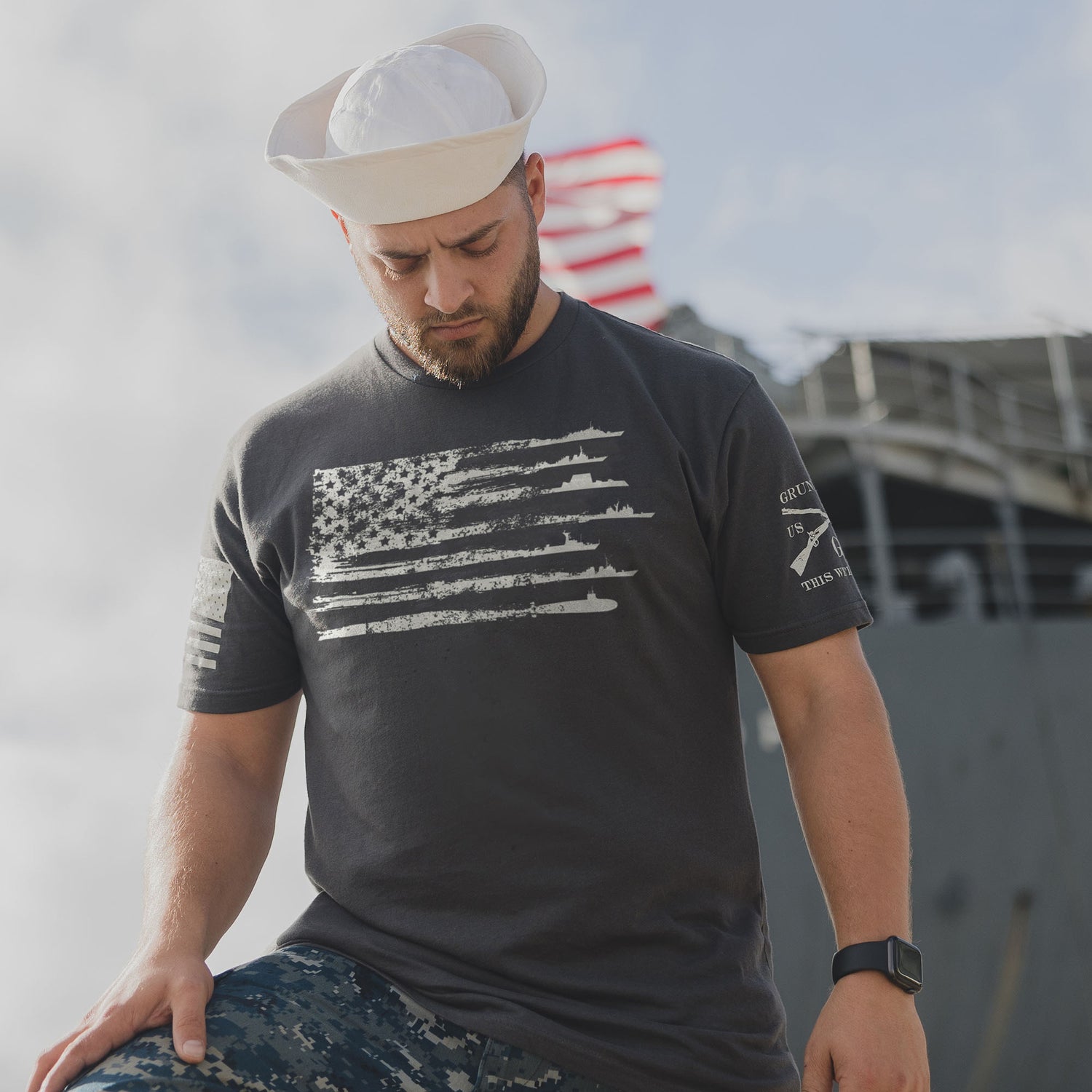 By Sea Flag tee for men | Grunt Style 