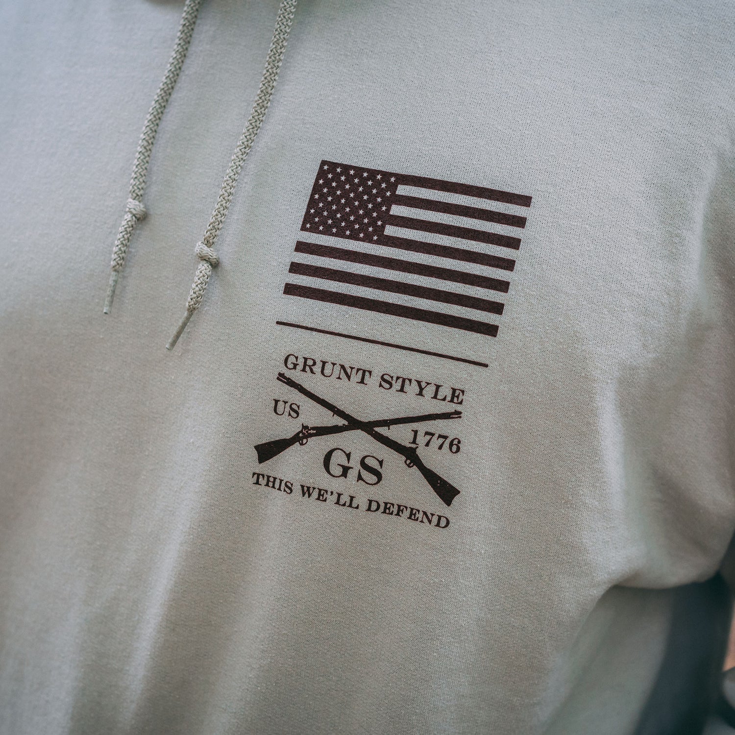 Men's Sweatshirt This We'll Defend Sleeve Desert Camo  | Grunt Style 