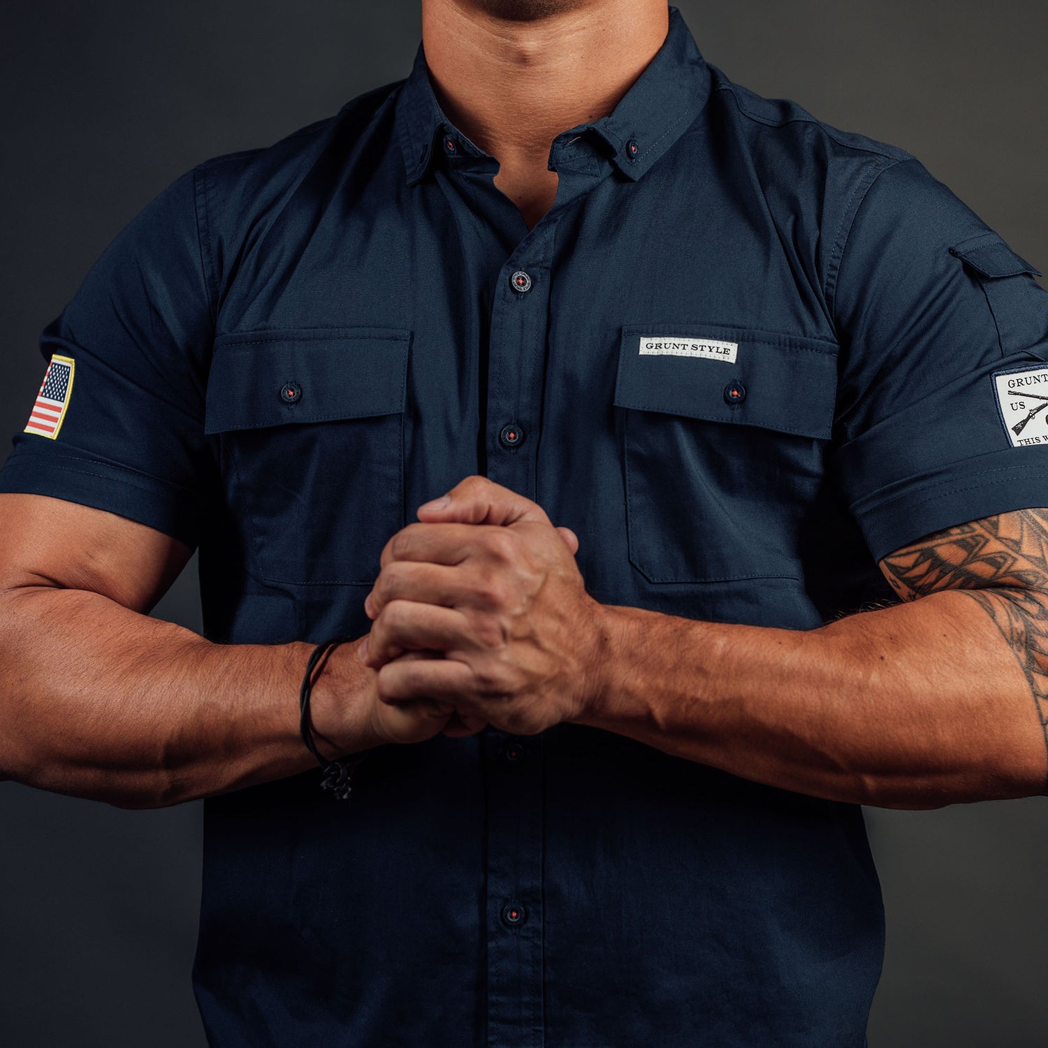 Men's Garage Button Down in Navy Blue  | Grunt Style
