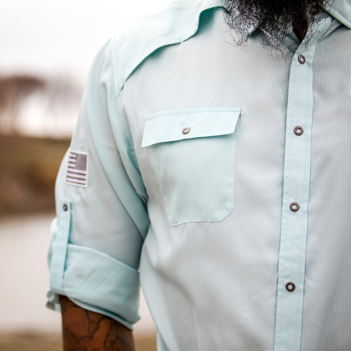 Long Sleeve Fishing Shirt - Seafoam