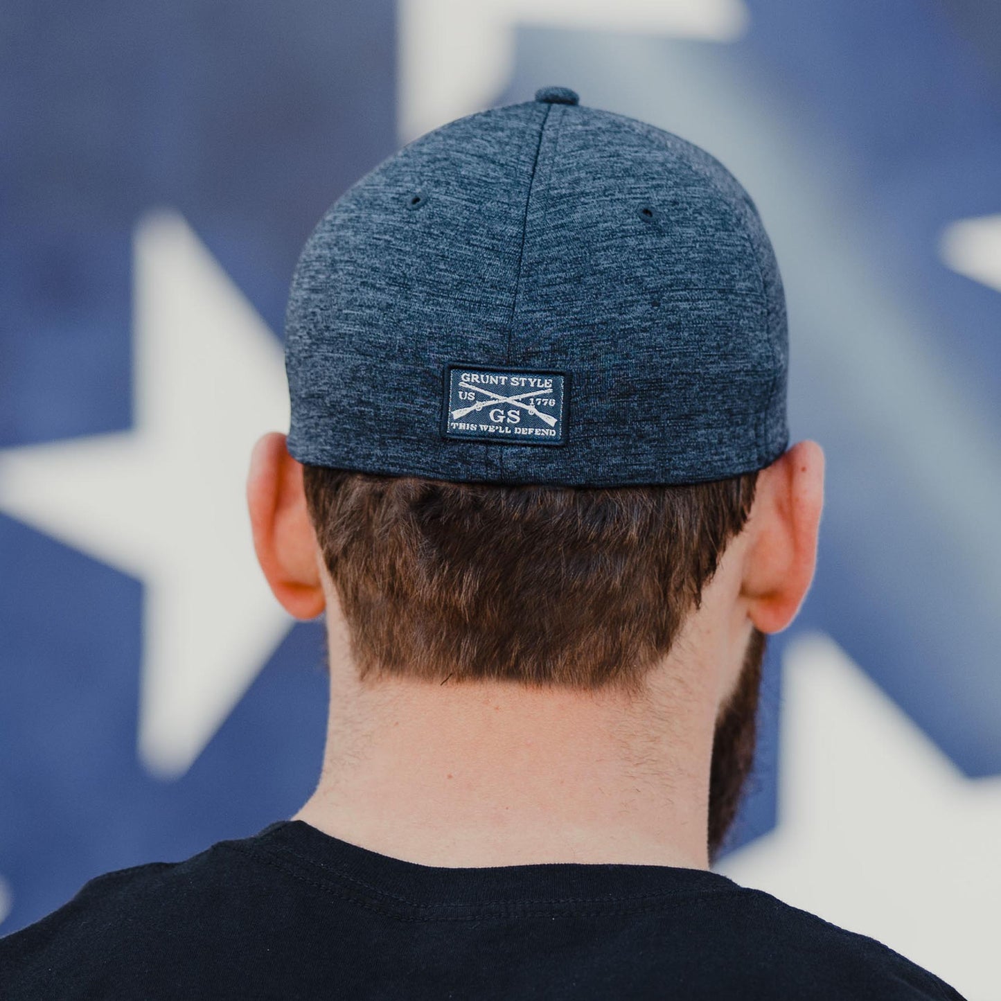Old Glory Patch Stretch Fit Hat | Grunt Style 