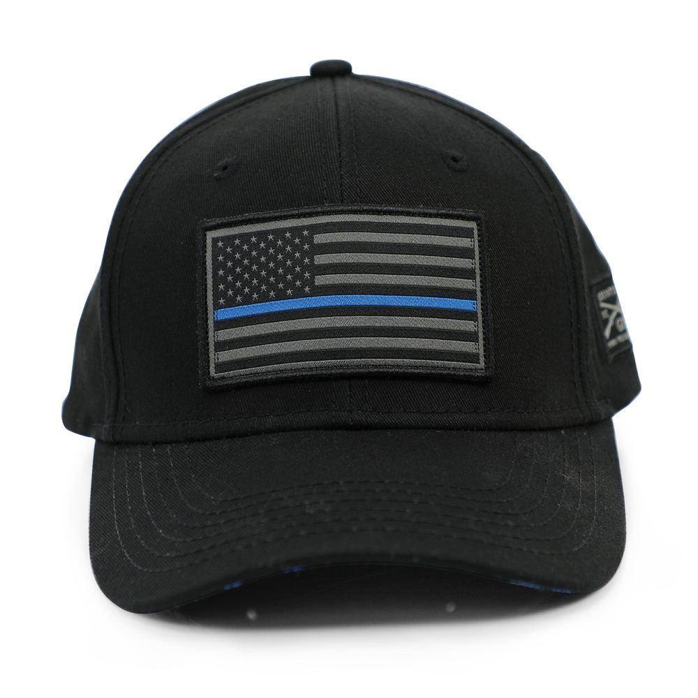 Blue Line Police Flag Hat - Patriotic Gear – Grunt Style, LLC