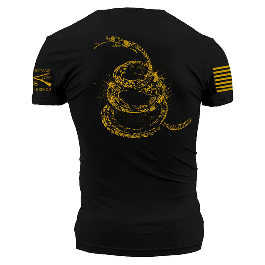 Black and Yellow Gadsden Graphic Tee | Patriotic Clothing 