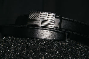 Black American Flag Leather Belt