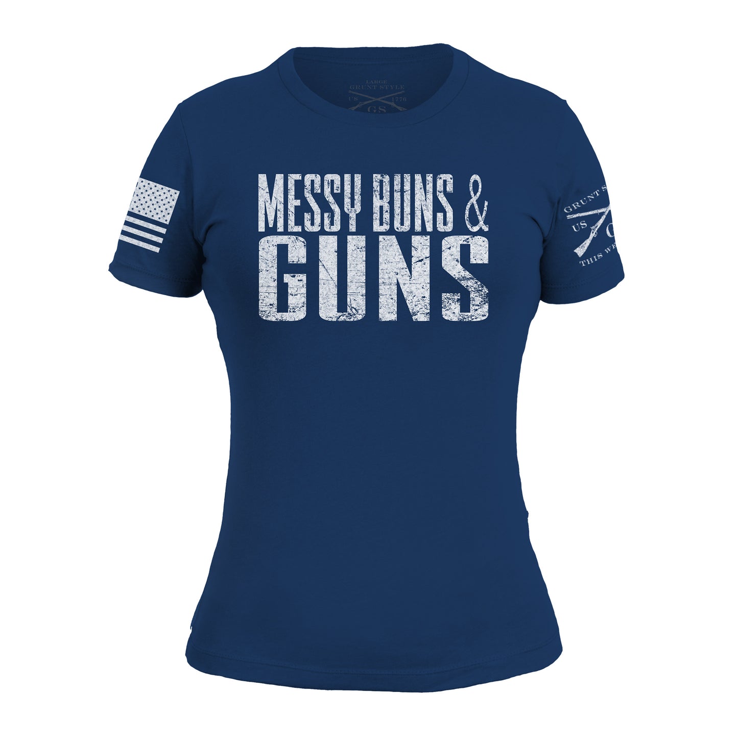 Women's Graphic Messy Buns and Guns Shirt | Grunt Style 