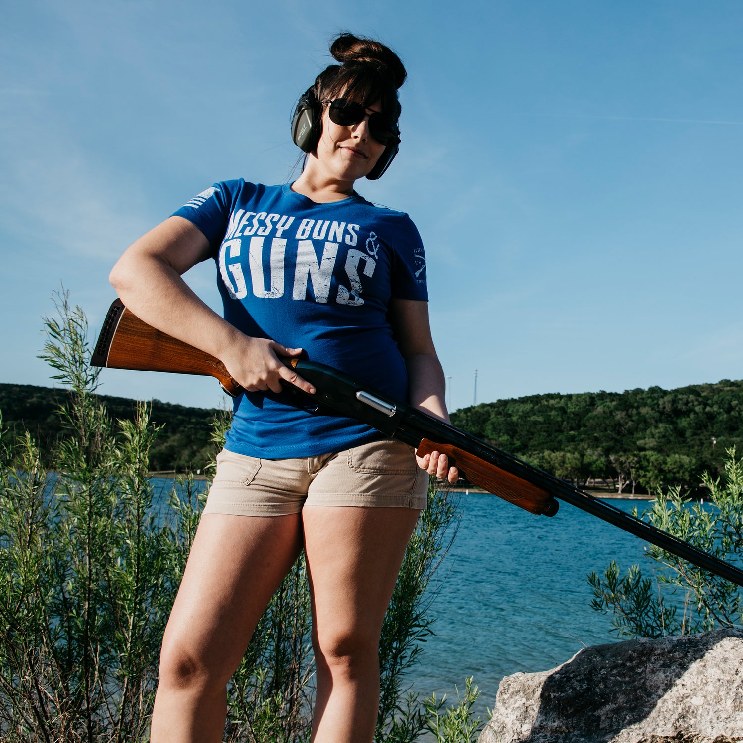 Women's Graphic Shirts | Messy Buns and Guns Shirt | Grunt Style 