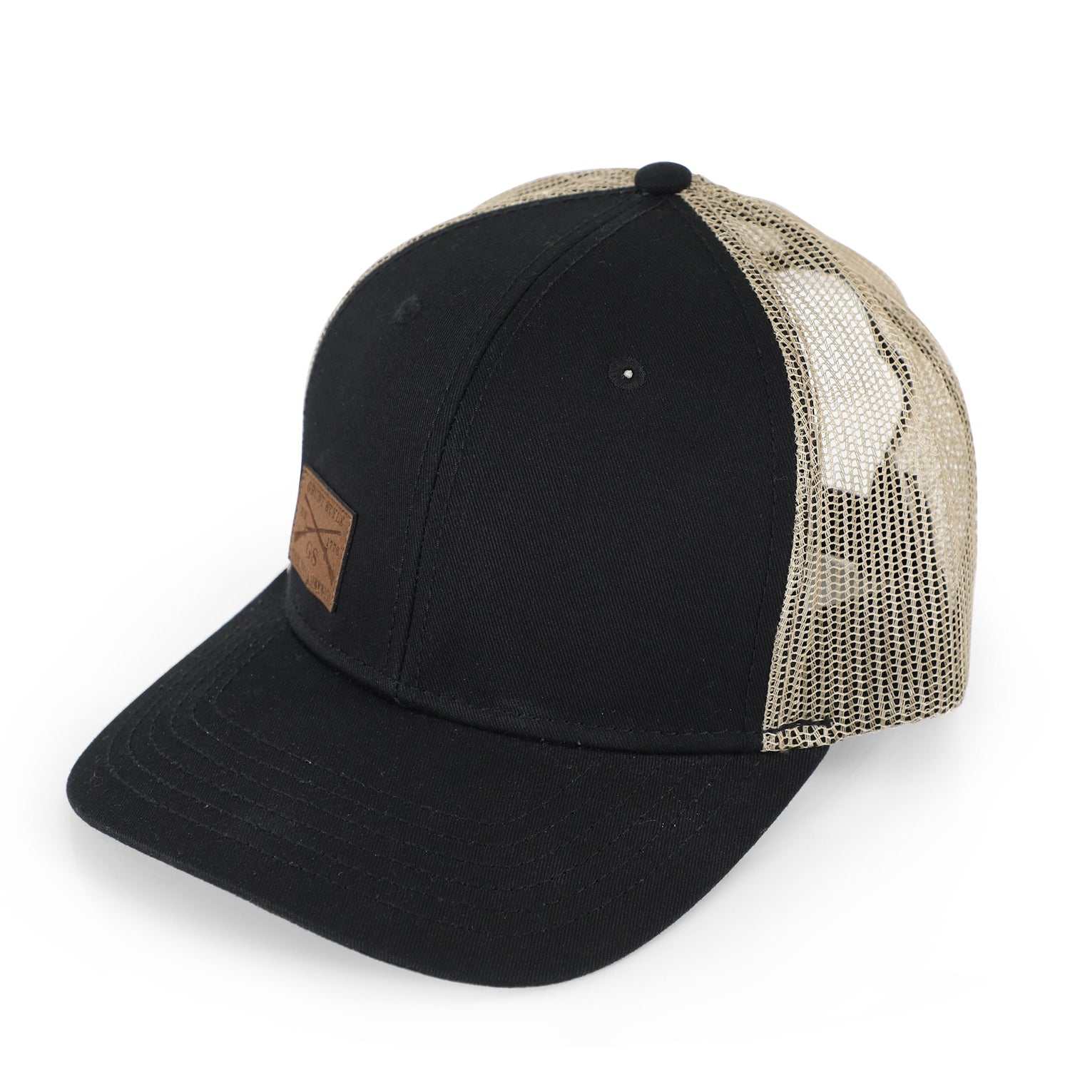 Front GS Logo leather patch hat - Patriotic Headgear 