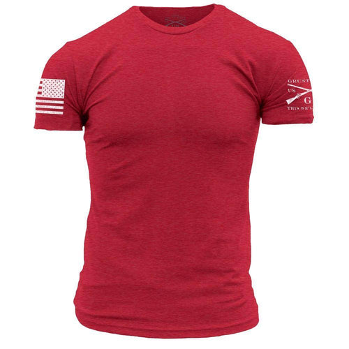 Red Basic Crew Tee for Men | Grunt Style 