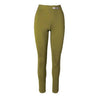 Full length women's workout legging in military green with a high waistband
