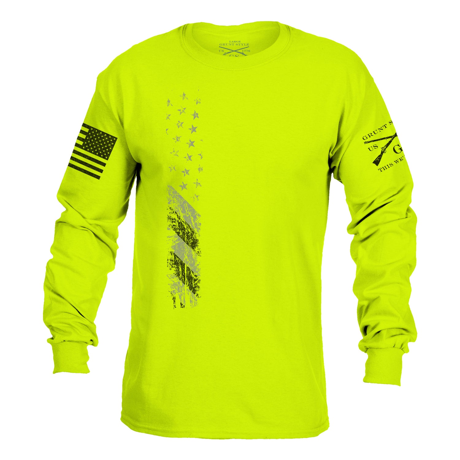 Safety Green Long Sleeve Graphic Shirt | Grunt Style 